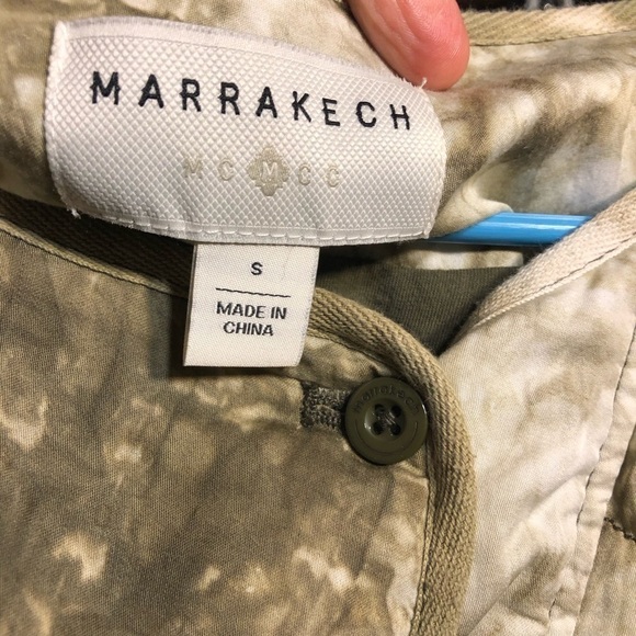 Anthro Women Sz S Marrakech Camo Quilted Jacket Oversized Boxy Short Moto Casual - Picture 10 of 11